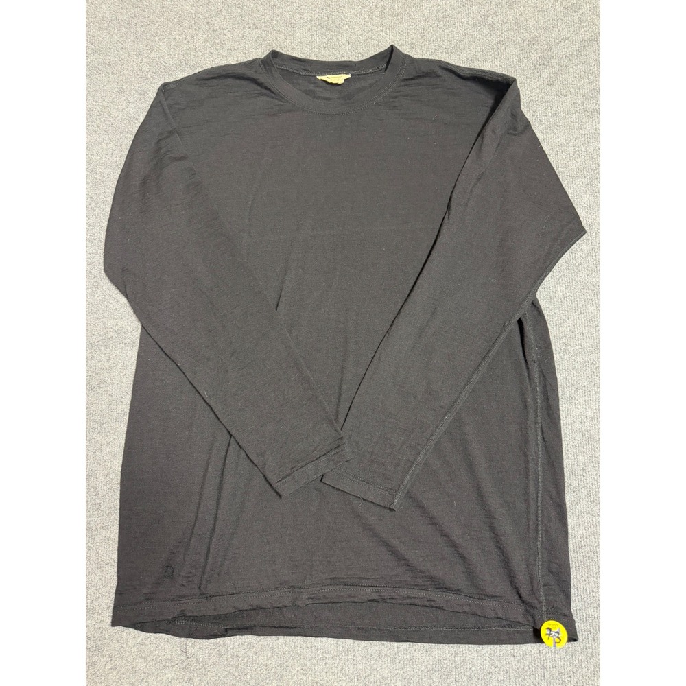 Smartwool  Men's Black Solid Crew Neck Long Sleeve T-Shirt Size M-XXL